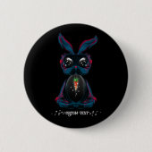 Niedliche Starlight Eyes Bunny in Yoga Pose Medita Button (Vorderseite)