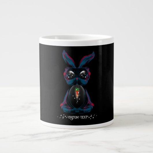 Niedliche Starlight Eyes Bunny in Yoga Pose Medita Jumbo-Tasse (Vorderseite)