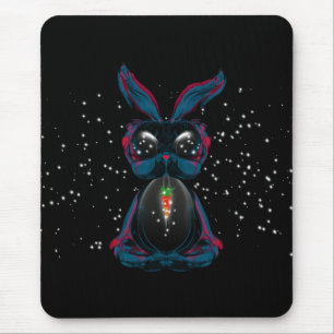 Niedliche Starlight Eyes Bunny in Yoga Pose Medita Mousepad