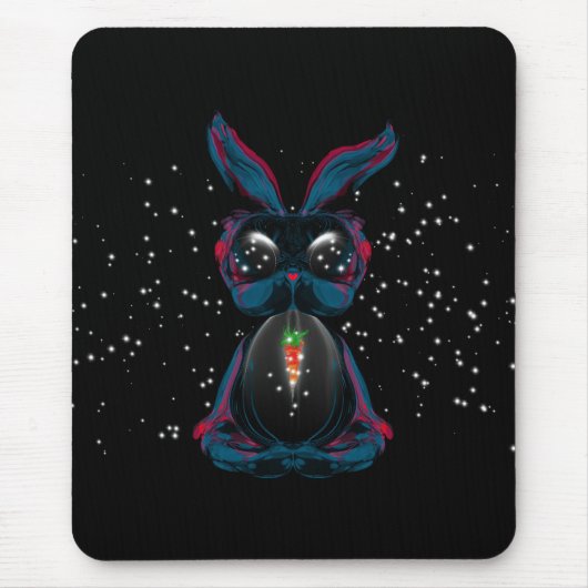 Niedliche Starlight Eyes Bunny in Yoga Pose Medita Mousepad (Vorne)