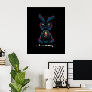 Niedliche Starlight Eyes Bunny in Yoga Pose Medita Poster