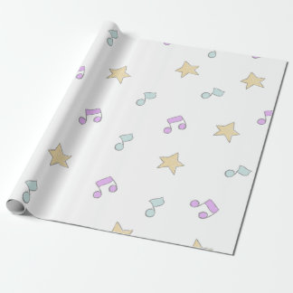 niedliche Stars und Musikstücke Geschenkpapier