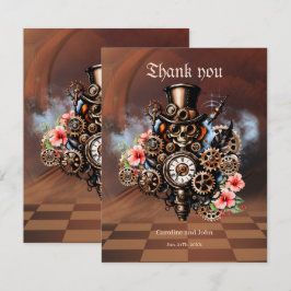 Niedliche Steamhirnfrauen Dankeskarte