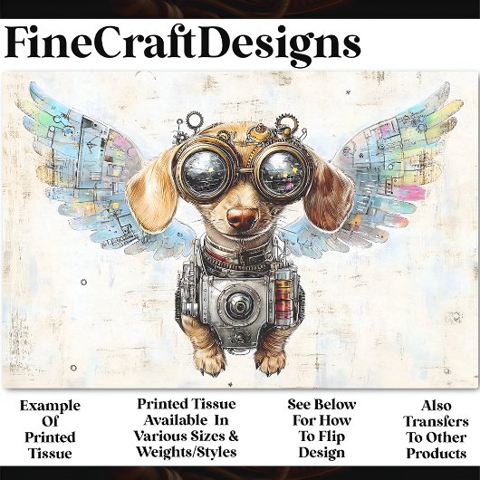 Niedliche Steampunk-Dackel AW2 Decoupage Seidenpapier