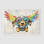 Niedliche Steampunk-Dackel mit Wings AV8-Decoupage Seidenpapier (Vorderseite)