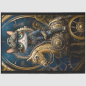 Niedliche Steampunk-Katze auf G3L-Decoupage von Br Seidenpapier (Vorderseite)