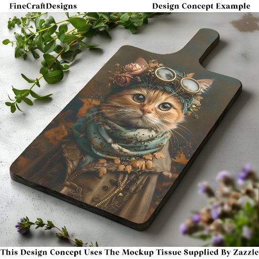 Niedliche Steampunk-Katze Whimsical Attraktion A5L Seidenpapier