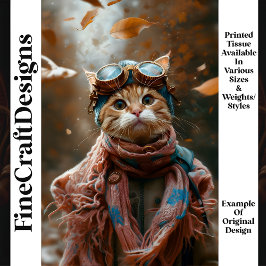 Niedliche Steampunk-Katzenbrille S5 Decoupage Seidenpapier