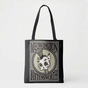 NIEDLICHE STEAMPUNK KITTY KATZE ÜBER DRUCKBEUTEL TASCHE
