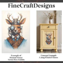 Niedliche Steampunk-Rentier D7 Decoupage Seidenpapier