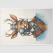 Niedliche Steampunk-Rentier D7 Decoupage Seidenpapier (Vorderseite)