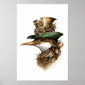 Niedliche Steampunk-Vogelgeflügelgeere, druckbar, Poster (Vorne)