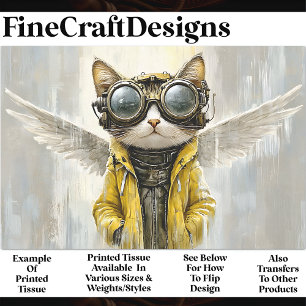 Niedliche Steampunkatze mit Flügeln, Regen AX8 Dec Seidenpapier
