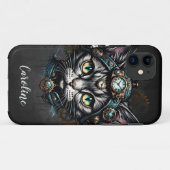 Niedliche Steampunkkatze mit Uhren und Gängen. Case-Mate iPhone Hülle (Rückseite (Horizontal))