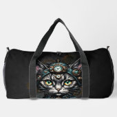 Niedliche Steampunkkatze mit Uhren und Gängen. Duffle Bag (Rückseite)