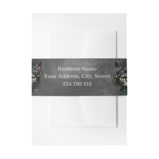 Niedliche Steampunkkatze mit Uhren und Gängen. Einladungsbanderole