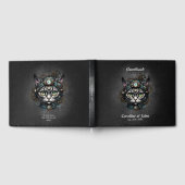 Niedliche Steampunkkatze mit Uhren und Gängen. Gästebuch (Voll)