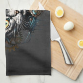 Niedliche Steampunkkatze mit Uhren und Gängen. Geschirrtuch (Viertel Falte)