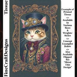 Niedliche Steampunkkatze, Top Hat, Frame DG4L Deco Seidenpapier
