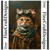 Niedliche Steampunkkatze Whimsical Attrappe A5R De Seidenpapier