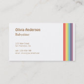 Niedliche Stern-und Regenbogen-Babysitting Visitenkarte (Rückseite)