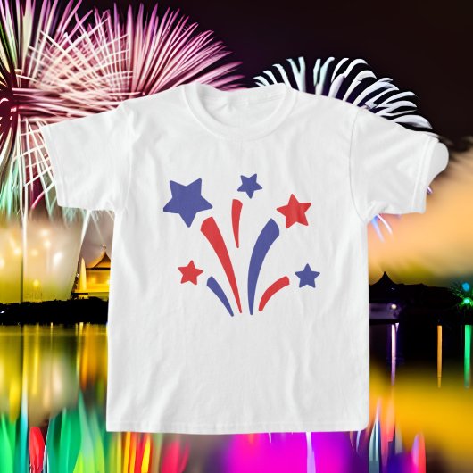 Niedliche Sterne Feuerwerk Holiday 4. Juli T - Shi T-Shirt