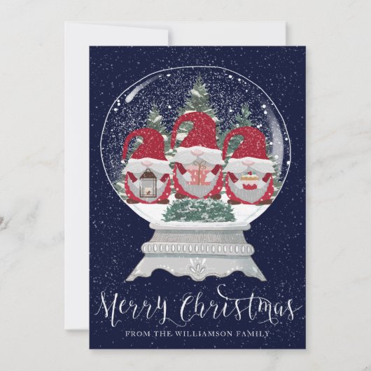 Niedliche Sterne in einer Schneeglobe Weihnachtska (Vorderseite)