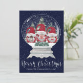 Niedliche Sterne in einer Schneeglobe Weihnachtska (Stehend Vorderseite)