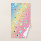 Niedliche Sterne mit Pastellfarben Badhandtuch Set (Handtuch)