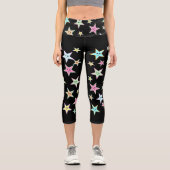 Niedliche Sterne mit Pastellfarben Capri Leggings (Vorderseite)
