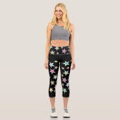Niedliche Sterne mit Pastellfarben Capri Leggings (Vorderseite)