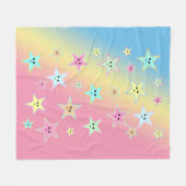 Niedliche Sterne mit Pastellfarben Fleecedecke (Vorderseite (Horizontal))