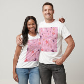 Niedliche Sterne Rainbows rosa Muster T-Shirt (Unisex)