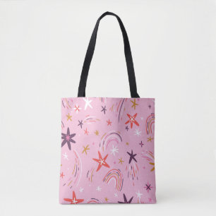 Niedliche Sterne Rainbows rosa Muster Tasche