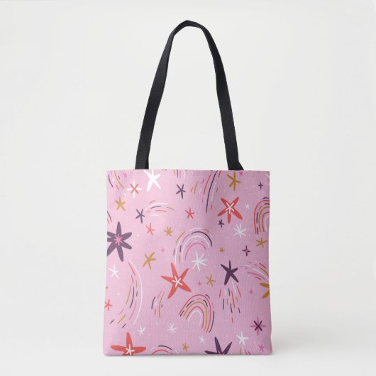 Niedliche Sterne Rainbows rosa Muster Tasche (Vorderseite)