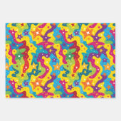 Niedliche Sterne Regenbogen Kinder Party gekachelt Geschenkpapier Set (Vorderseite)