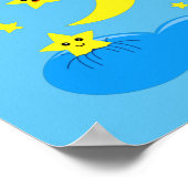 Niedliche Sterne und Mond am Himmel ! Poster (Ecke)