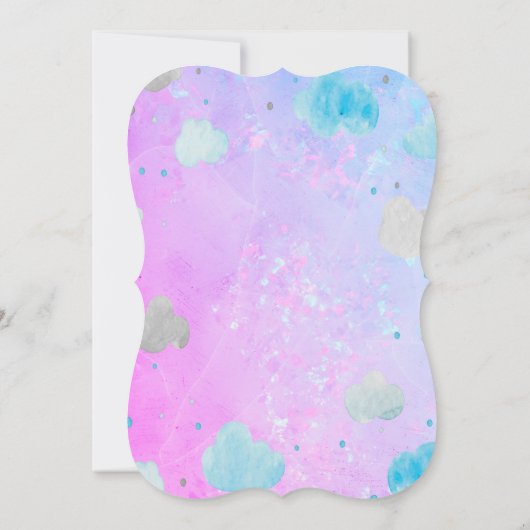 Niedliche Sterne & Wolkendusche Einladung (Rückseite)