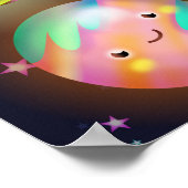 Niedliche Sternenweltraumplanen Poster (Ecke)