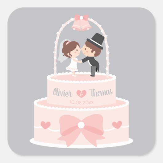 Niedliche Sticker für Hochzeitsdekoration von Brau (Vorderseite)