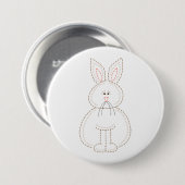 Niedliche Stickerei Bunny Rabbit Button (Vorne & Hinten)