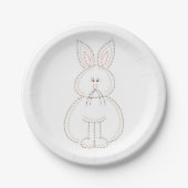 Niedliche Stickerei Bunny Rabbit Pappteller (Vorderseite)