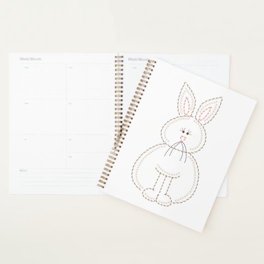Niedliche Stickerei Bunny Rabbit Planer (Anzeige)