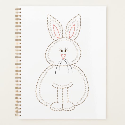 Niedliche Stickerei Bunny Rabbit Planer (Vorderseite)