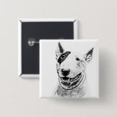 Niedliche Stier-Terrierhundekunst Button (Vorne & Hinten)