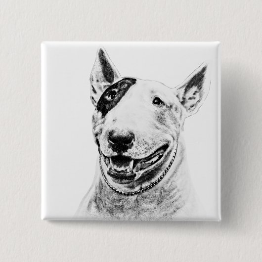 Niedliche Stier-Terrierhundekunst Button (Vorderseite)