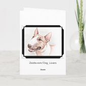 Niedliche Stier-Terrierhundekunst Feiertagskarte (Rückseite)
