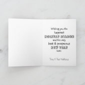 Niedliche Stier-Terrierhundekunst Feiertagskarte (Innenseite)