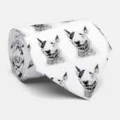 Niedliche Stier-Terrierhundekunst Krawatte (Gerollt)