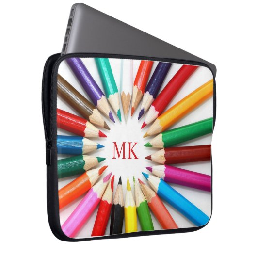 Niedliche Stifte Mit Monogramm Laptop-Sieb Laptopschutzhülle (Vorne Rechts)
